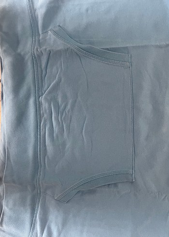 Mavi Kapüşonlu Rahat Kesim Sweatshirt