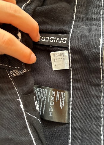 38 Beden Siyah cep detaylı Geniş Kesim Kot Pantolon