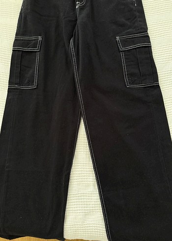 H&M Siyah cep detaylı Geniş Kesim Kot Pantolon