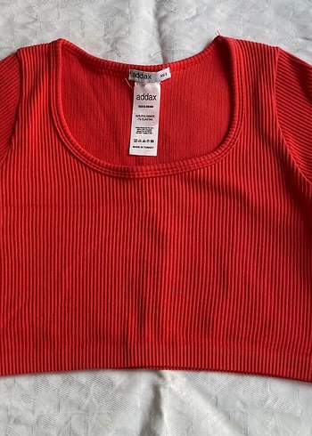 Kırmızı Kadın Crop Top, Kısa Kollu, Dar Kesim