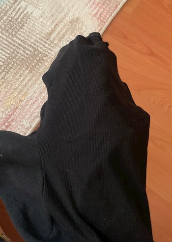 l Beden Düğmeli Siyah Bluz