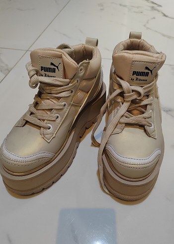 Bej Platform Topuklu Puma Kadın Spor Ayakkabı Hic giyilmemiş