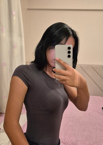 xs Beden Gri Kısa Kollu Çıtçıtlı Body