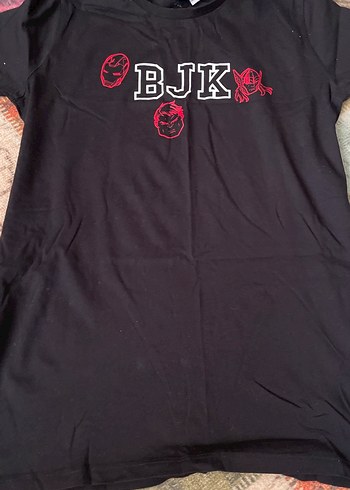 Kız Çocuk Siyah BJK Baskılı Pamuk Tişört