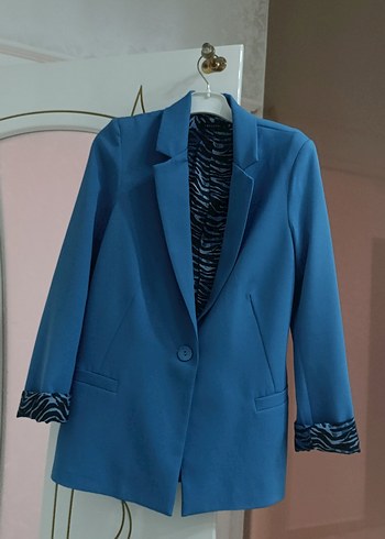 Düğmeli Lacivert Kadın Blazer Ceket
