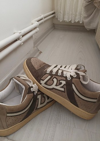 DSquared2 Bej Kahverengi Suet Sneaker
