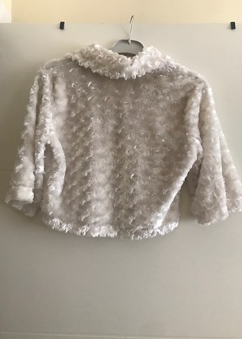 Kız Çocuk Beyaz Kürk Detaylı Bolero - Görsel 2