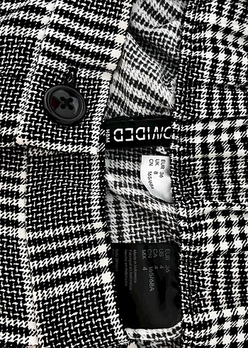 Kadın Gri Ekose Pilili Kumaş Pantolon - Görsel 2