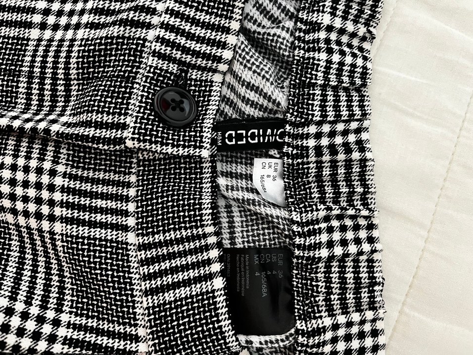 Kadın Gri Ekose Pilili Kumaş Pantolon - Görsel 2