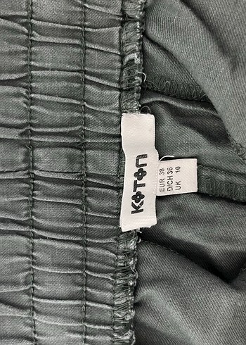 Gri Keten Midi Salaş Kadın Pantolon - Görsel 2