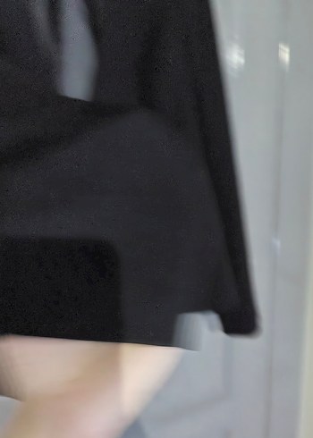 Siyah Kadın Kemerli Ofis Blazeri - Görsel 3