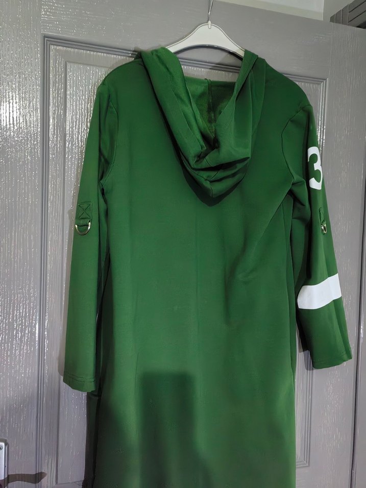 Yeşil Uzun Kollu Kadın Salaş hırka - Görsel 2