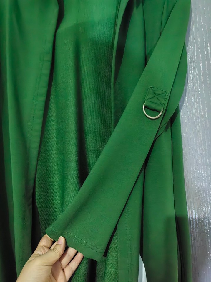 Yeşil Uzun Kollu Kadın Salaş hırka - Görsel 4