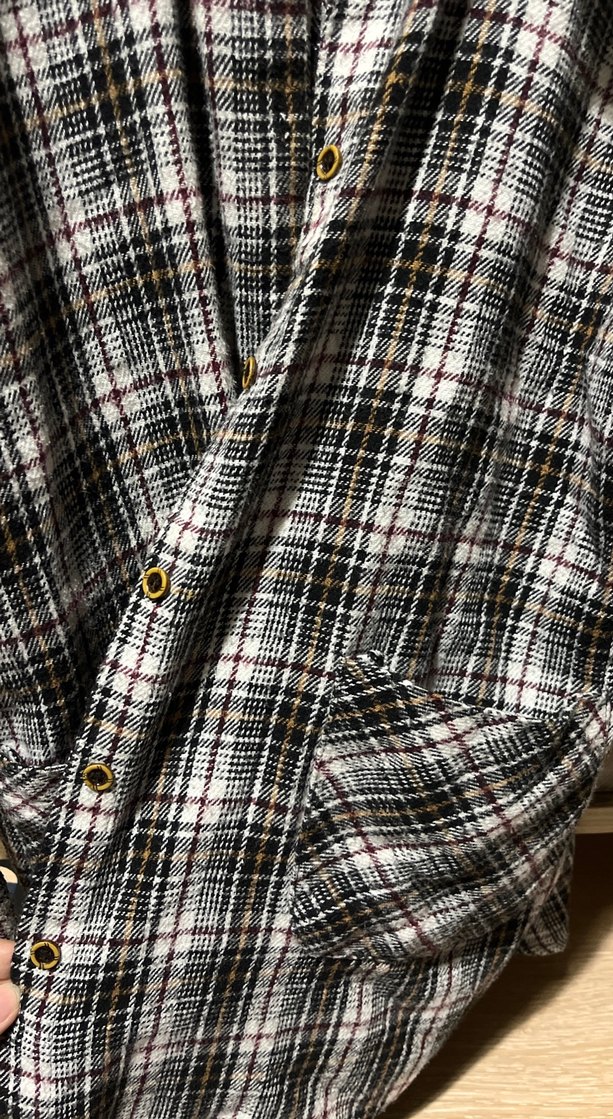 Düğmeli, Salaş Kesim, Uzun Kollu Gri Kadın Gömlek - Görsel 2