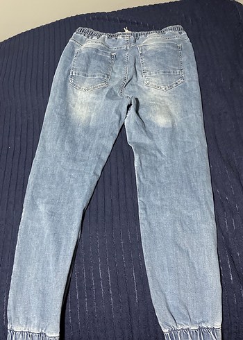 Çocuk Mavi Bol Kesim Denim Pantolon - Görsel 4