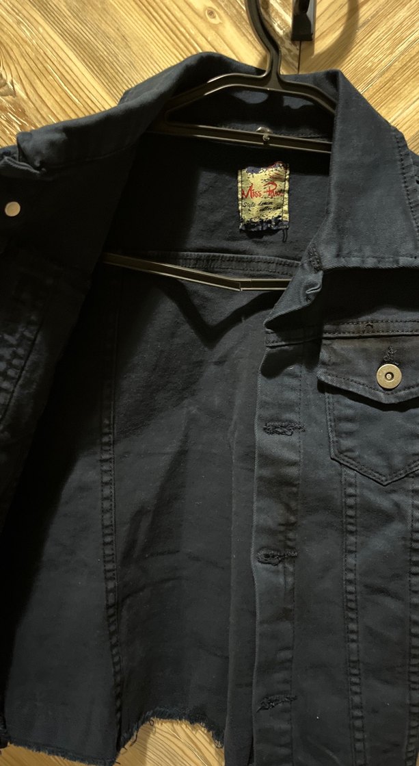 Kadın Lacivert Kolsuz Denim Ceket - Görsel 3