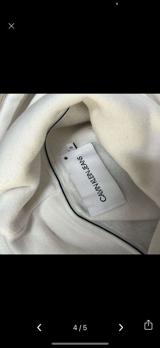 Calvin Klein Jeans Beyaz Kapüşonlu Sweatshirt - Görsel 5