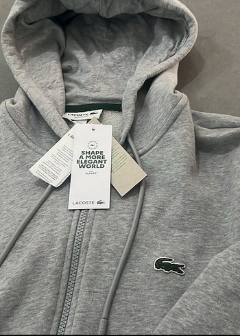 Lacoste erkek gri hırka M-L - Görsel 4