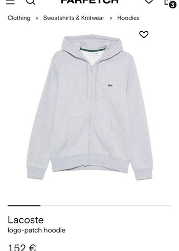 Lacoste erkek gri hırka M-L - Görsel 7