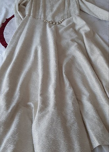 Abiye Uzun Kollu Drapeli Vintage Nişan Elbisesi
