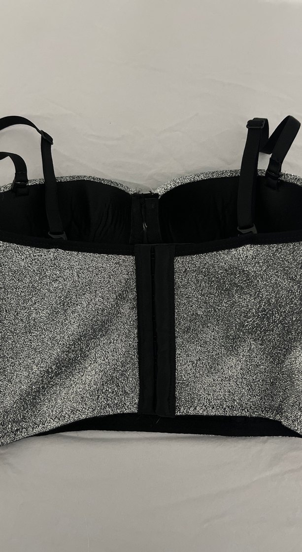 Gri Strappy Straplez Büstiyer - Görsel 2