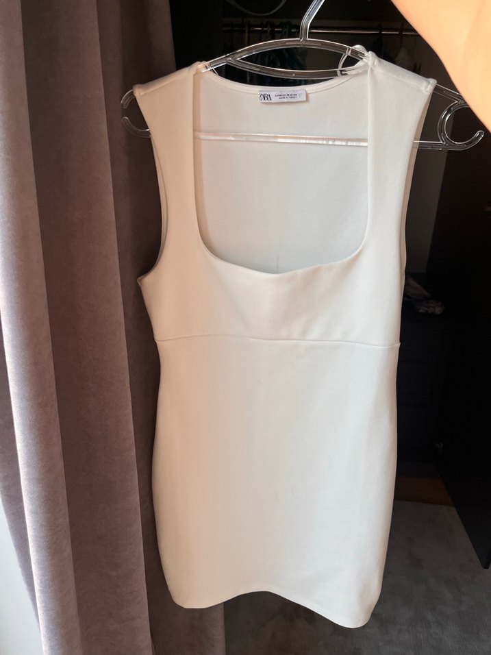 Beyaz Straplez Midi Kadın Elbise - Görsel 2