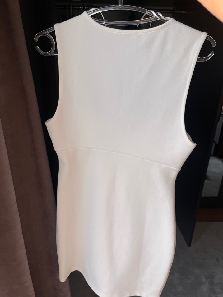 Beyaz Straplez Midi Kadın Elbise - Görsel 3