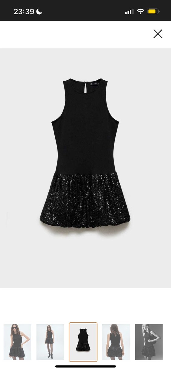 Siyah Mini Parlak Kadın Elbise - Görsel 2