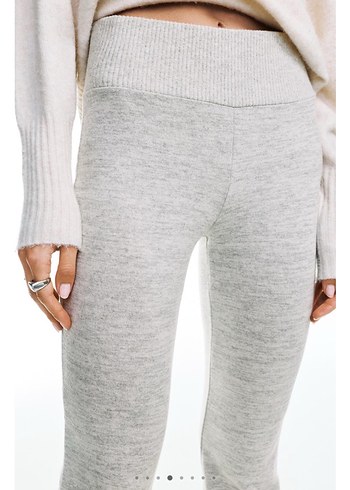 Pull & Bear gri İspanyol paça Tayt - Görsel 3