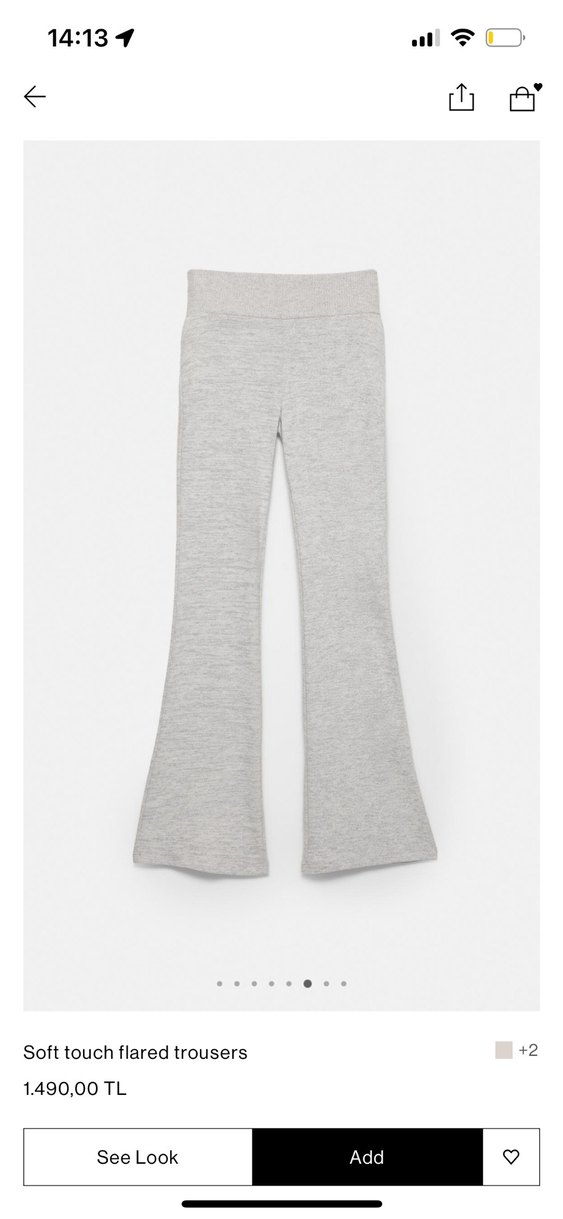 Pull & Bear gri İspanyol paça Tayt - Görsel 4