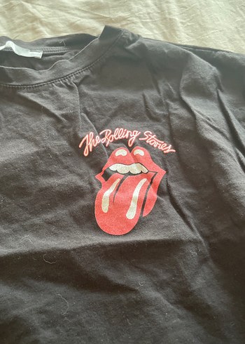 Diğer Siyah The Rolling Stones baskılı Tişört