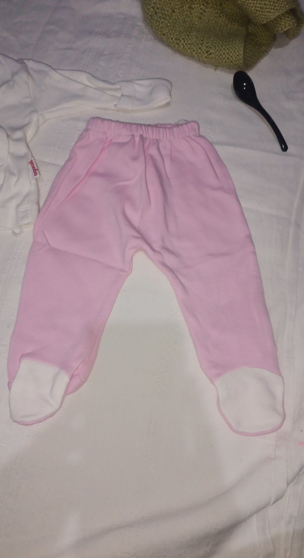 Dantel Detaylı Pembe Bebek Kız Takımı - Görsel 2