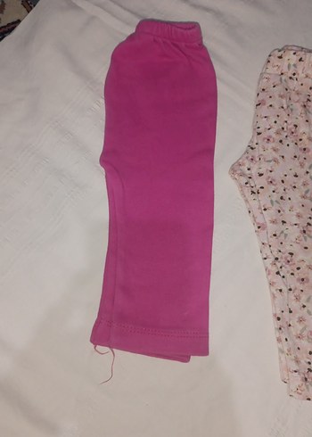 Kız Çocuk Pembe ve Desenli Tayt Seti - Görsel 3