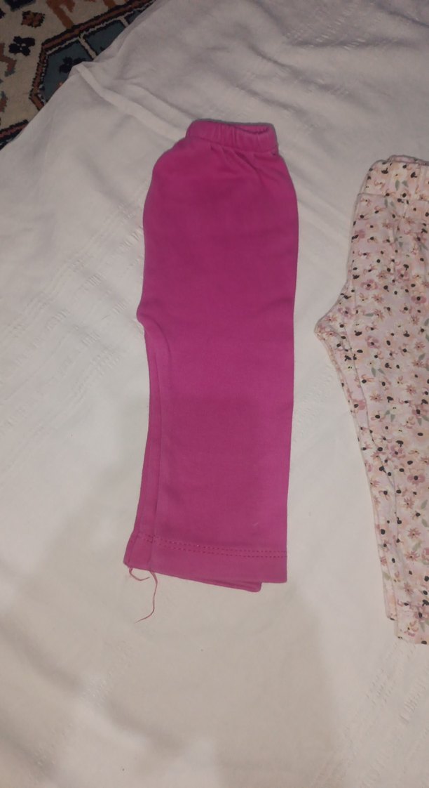 Kız Çocuk Pembe ve Desenli Tayt Seti - Görsel 3