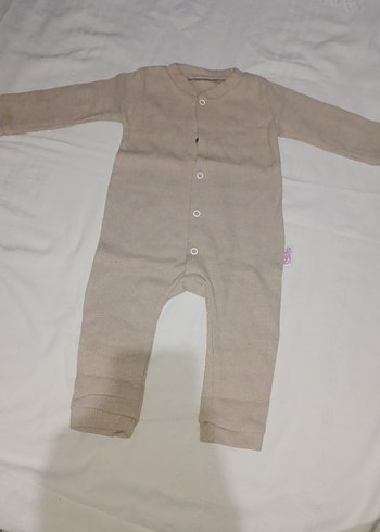 Bej Bebek Tulum, Uzun Kollu, Düğmeli - Görsel 2