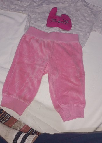 Gri Baskılı Uzun Kollu Bebek Kız Takımı - Görsel 2