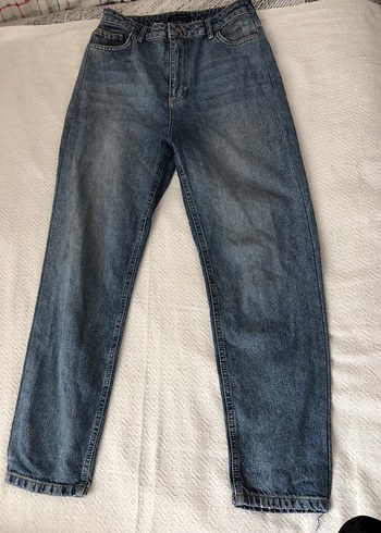 Gri Normal Boy Denim Kadın Jean
