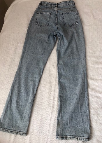 m Beden Gri Mavi Kadın Denim Pantolon