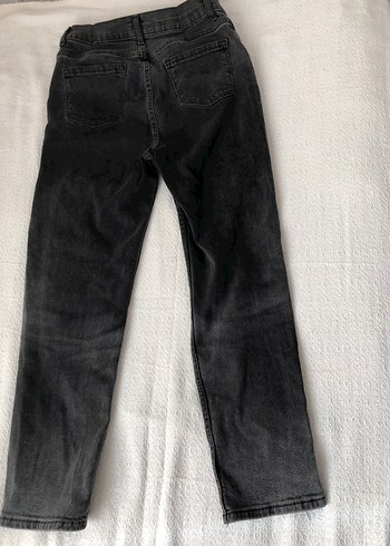 m Beden Gri Bol Kesim Midi Denim Kadın Jean