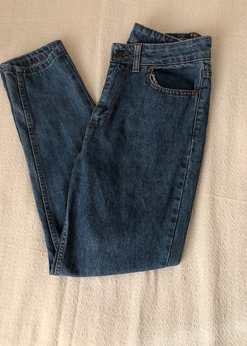 Gevşek Kesim Mavi Kadın Denim Pantolon