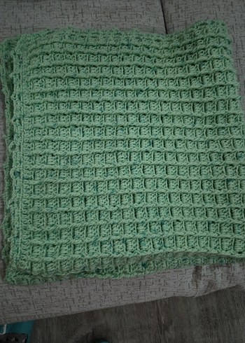 Yeşil Örgü bebek  Battaniye - Görsel 5