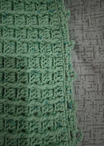 Yeşil Örgü bebek  Battaniye - Görsel 3