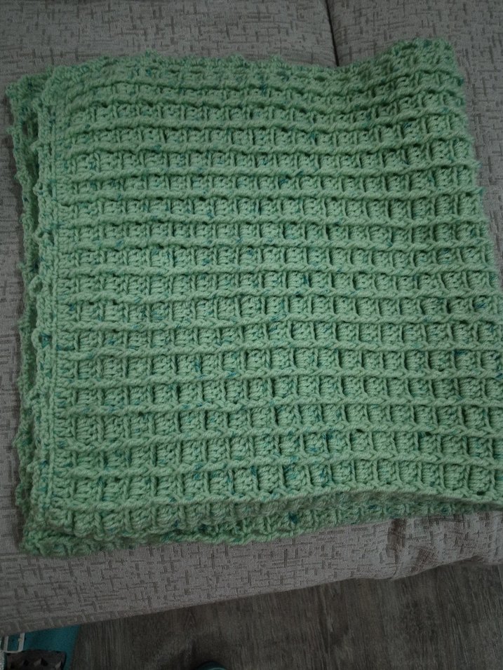 Yeşil Örgü bebek  Battaniye - Görsel 5