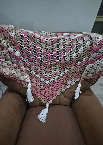 Kadın Çok Renkli Örgü Şal - Görsel 6