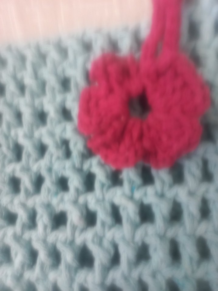 veronika çanta makrome mavi pamuklu ip - Görsel 3