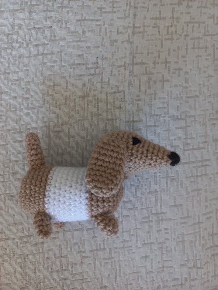 Bej Örgü Köpek Peluş Oyuncak - Görsel 2