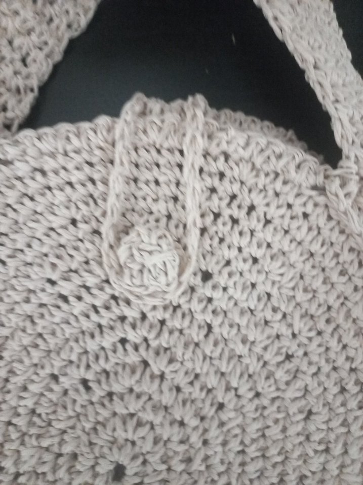 açık pembe kağıt ip yuvarlak çanta - Görsel 4