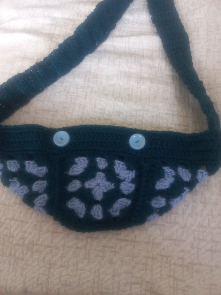 El Örgüsü  koyu mavi freebag - Görsel 5