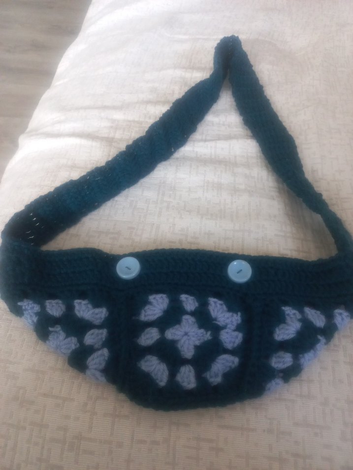 El Örgüsü  koyu mavi freebag - Görsel 4