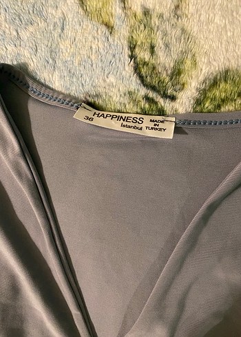 s Beden Gri V Yaka Drape Detaylı Kadın Bluz